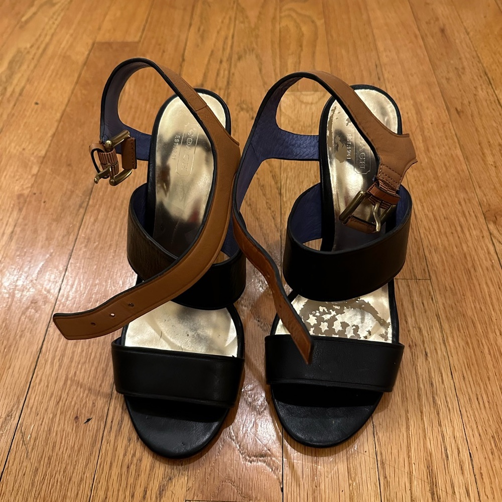 Coach Black and Brown Women's Sandals